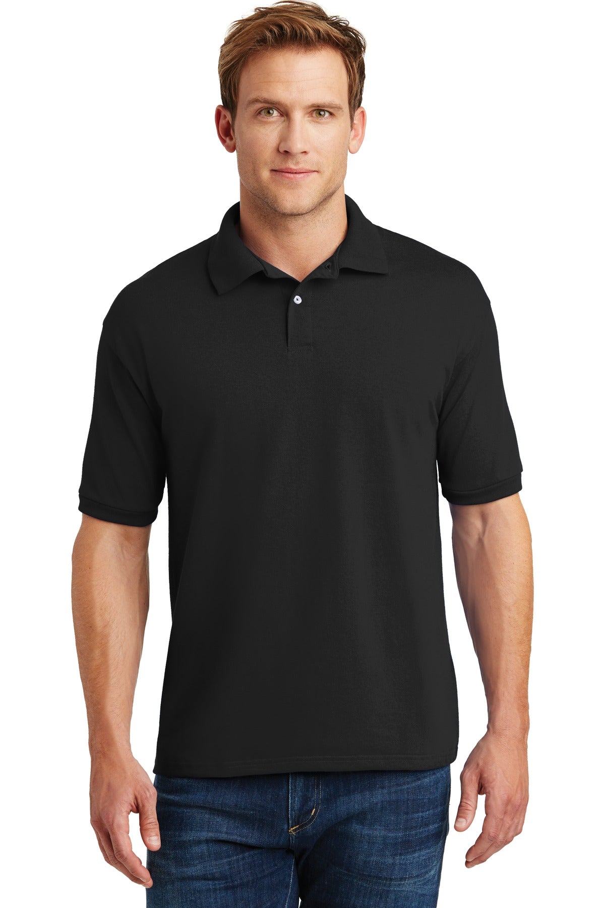 Hanes? EcoSmart? - 5.2-Ounce Jersey Knit Sport Shirt. 0