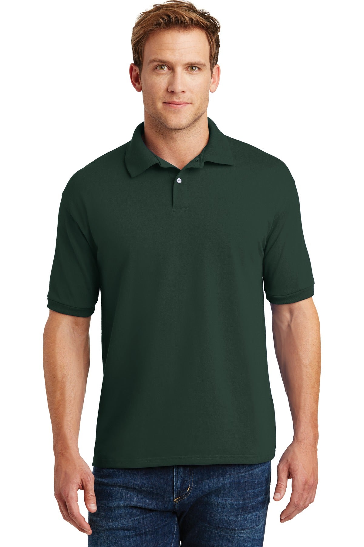 Hanes? EcoSmart? - 5.2-Ounce Jersey Knit Sport Shirt. 0