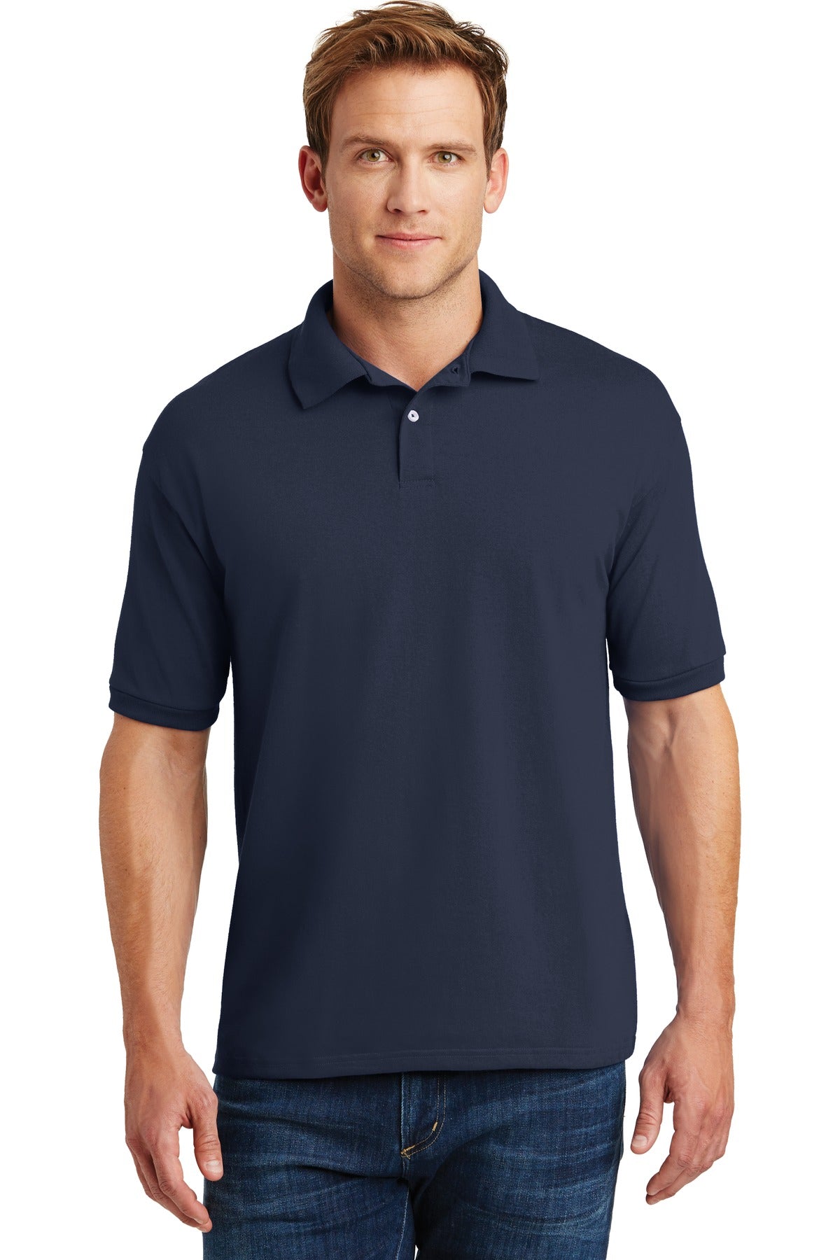 Hanes? EcoSmart? - 5.2-Ounce Jersey Knit Sport Shirt. 0