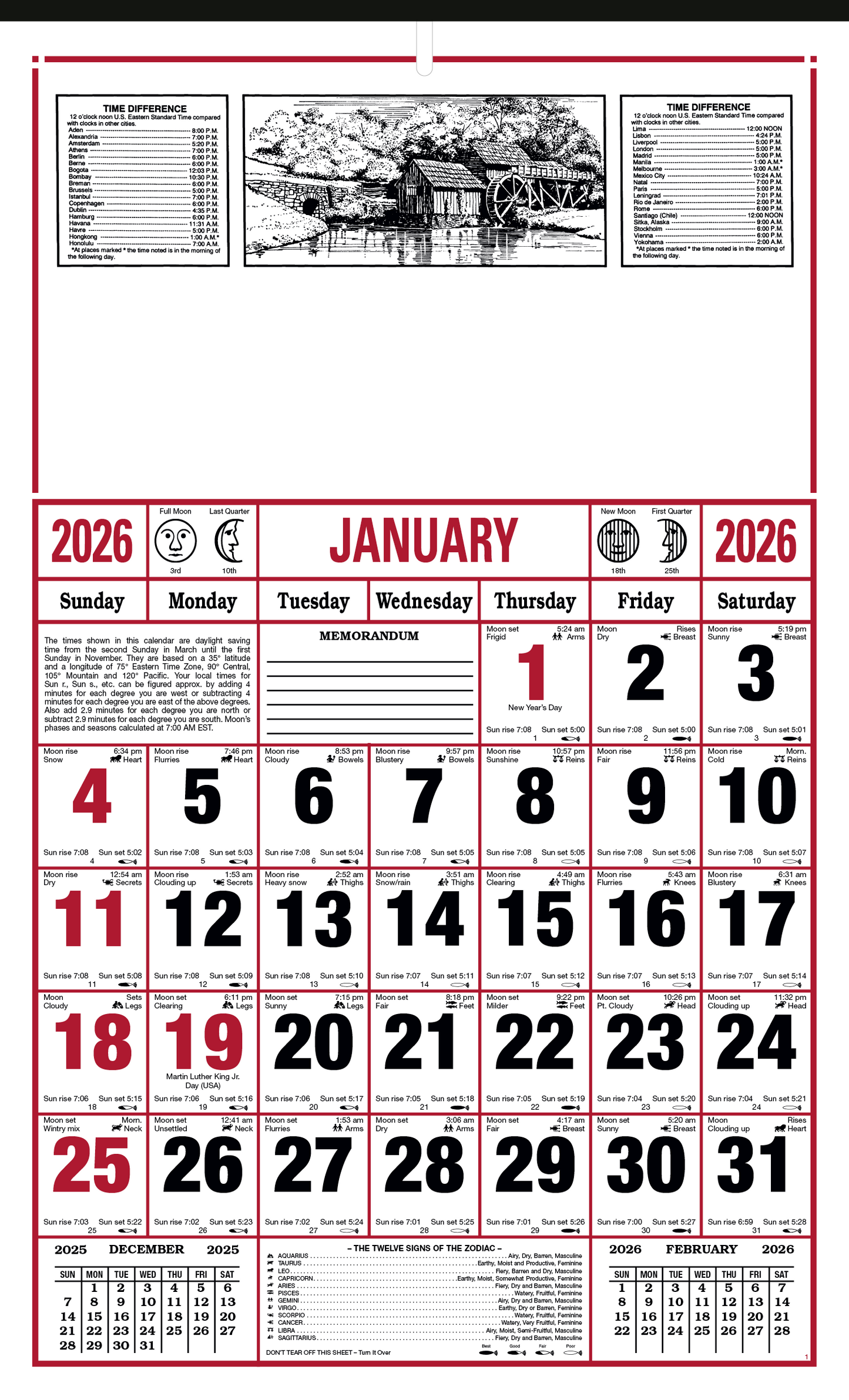Skinner Kennedy 8Sheet Almanac Calendar