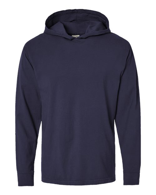 Unisex Garment-Dyed Jersey Hooded Long Sleeve T-Shirt