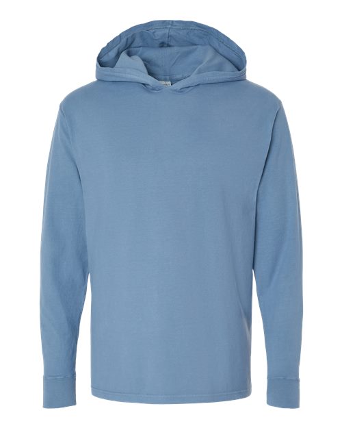 Unisex Garment-Dyed Jersey Hooded Long Sleeve T-Shirt