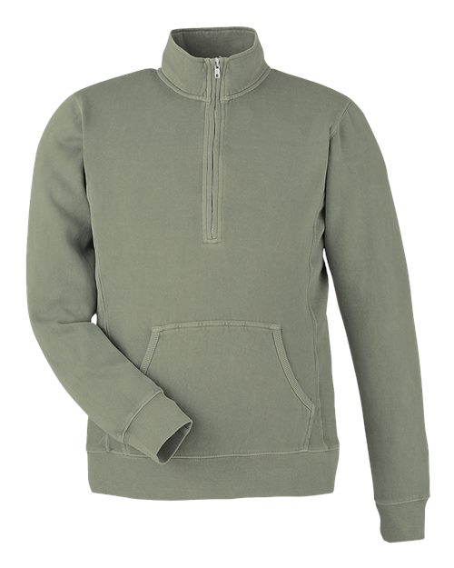 Unisex Pigment-Dyed Fleece Quarter-Zip Pullover