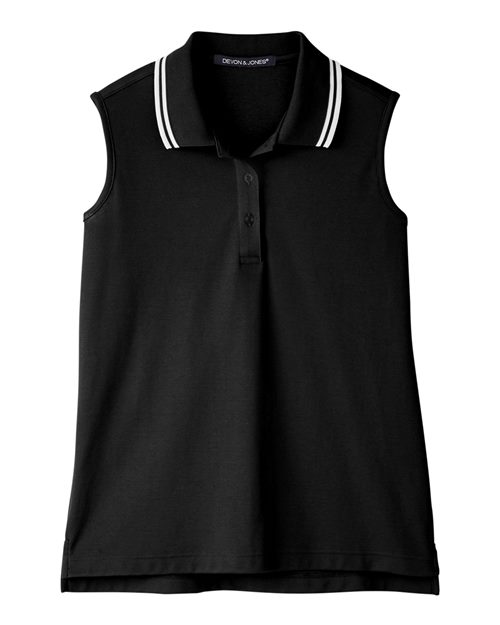Women's CrownLux Performance® Plaited Tipped Sleeveless Polo