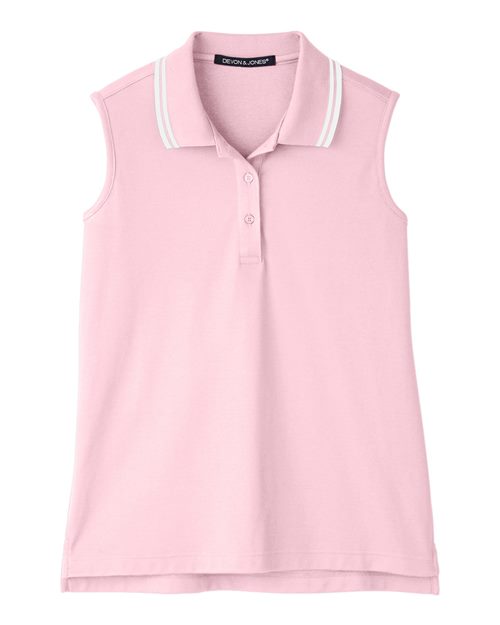 Women's CrownLux Performance® Plaited Tipped Sleeveless Polo