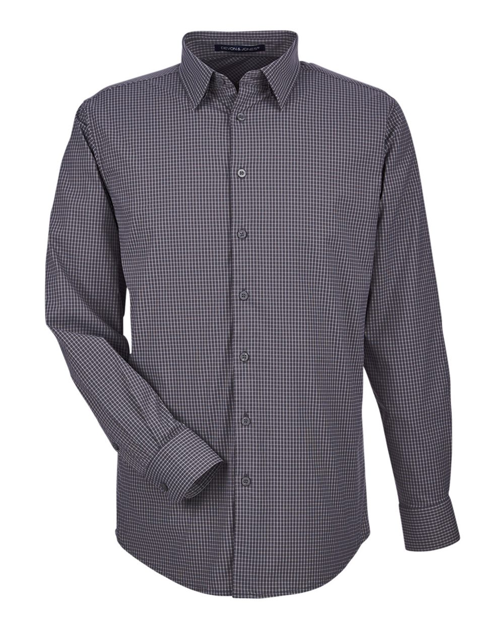 Devon & Jones Men's CrownLux Performance® Tonal Mini Check Woven Dress Shirt - DG535