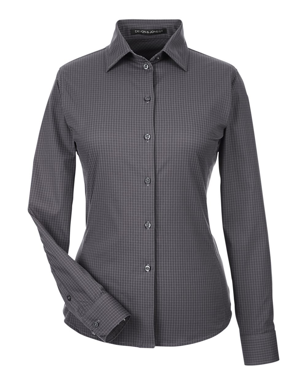 Devon & Jones Women's CrownLux Performance® Tonal Mini Check Woven Dress Shirt - DG535W