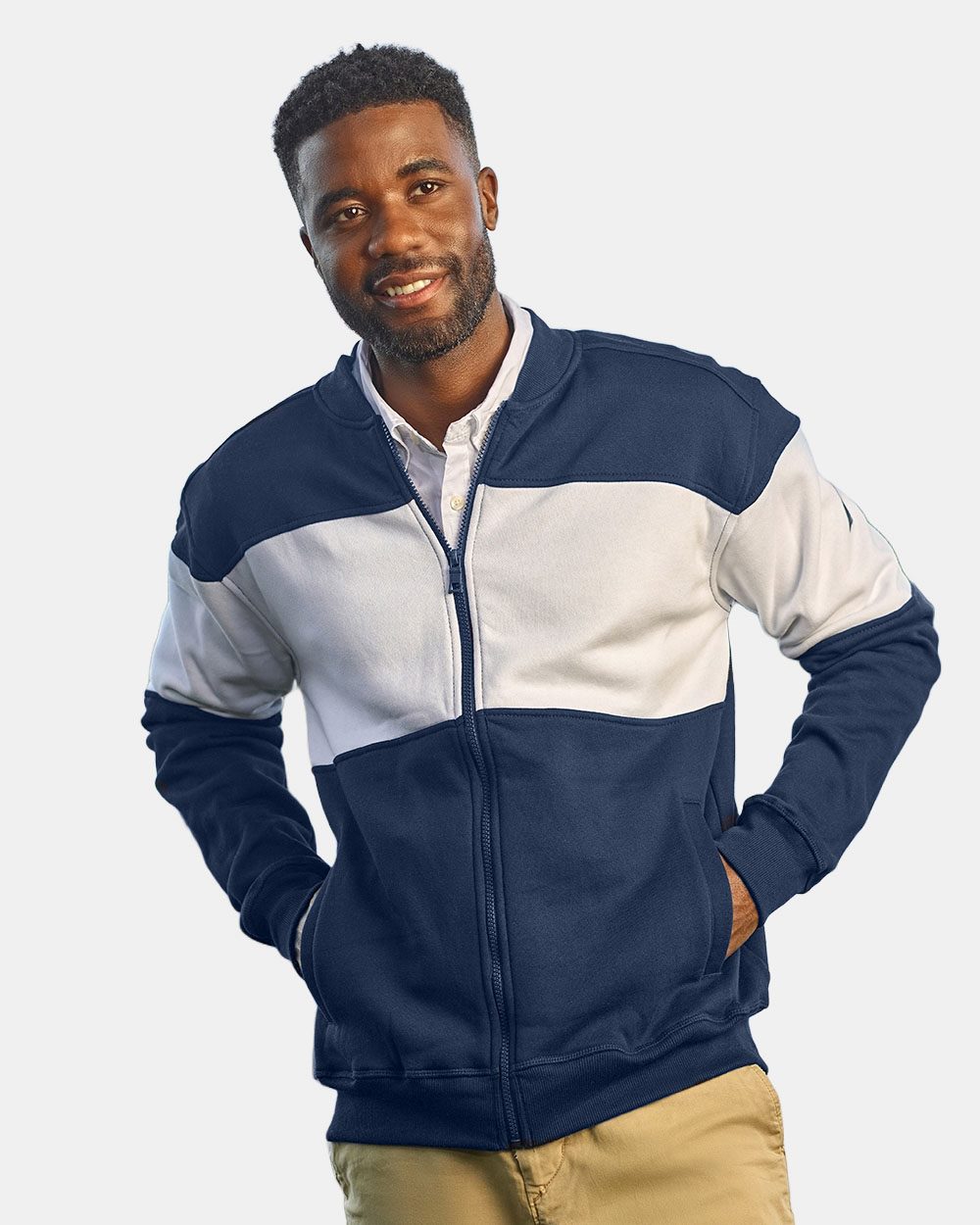 Nautica Anchor Fleece Colorblocked Bomber Jacket - N17928