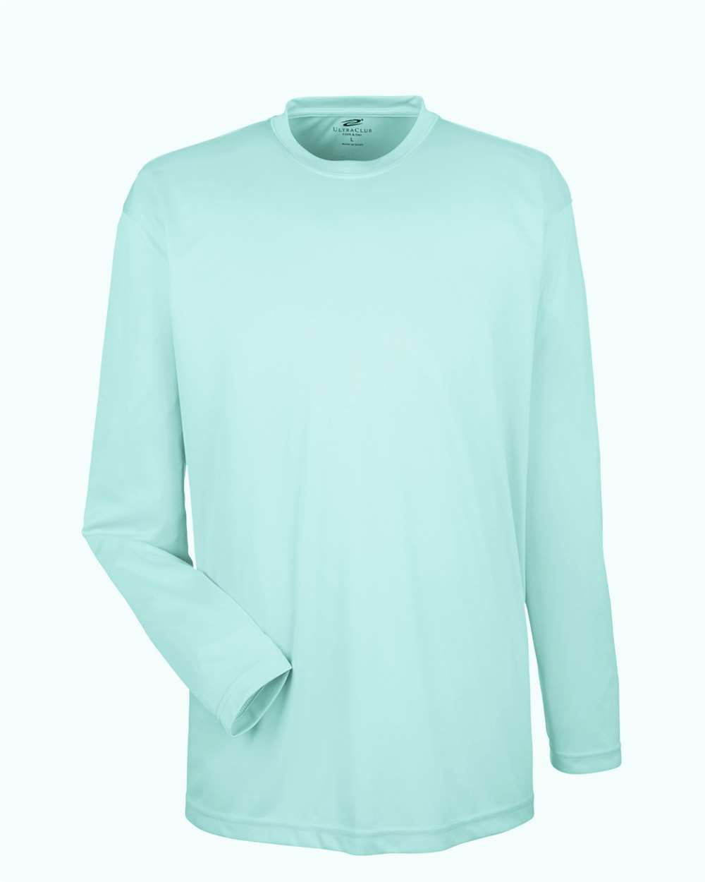 UltraClub Men's Cool & Dry Sport Long Sleeve Performance Interlock T-Shirt - 8422