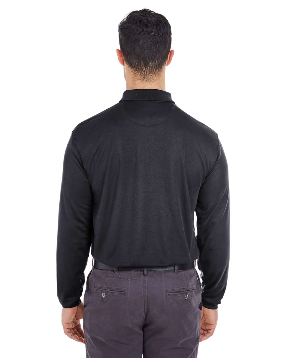 UltraClub Men's Cool & Dry Long Sleeve Mesh Piqué Polo - 8210LS