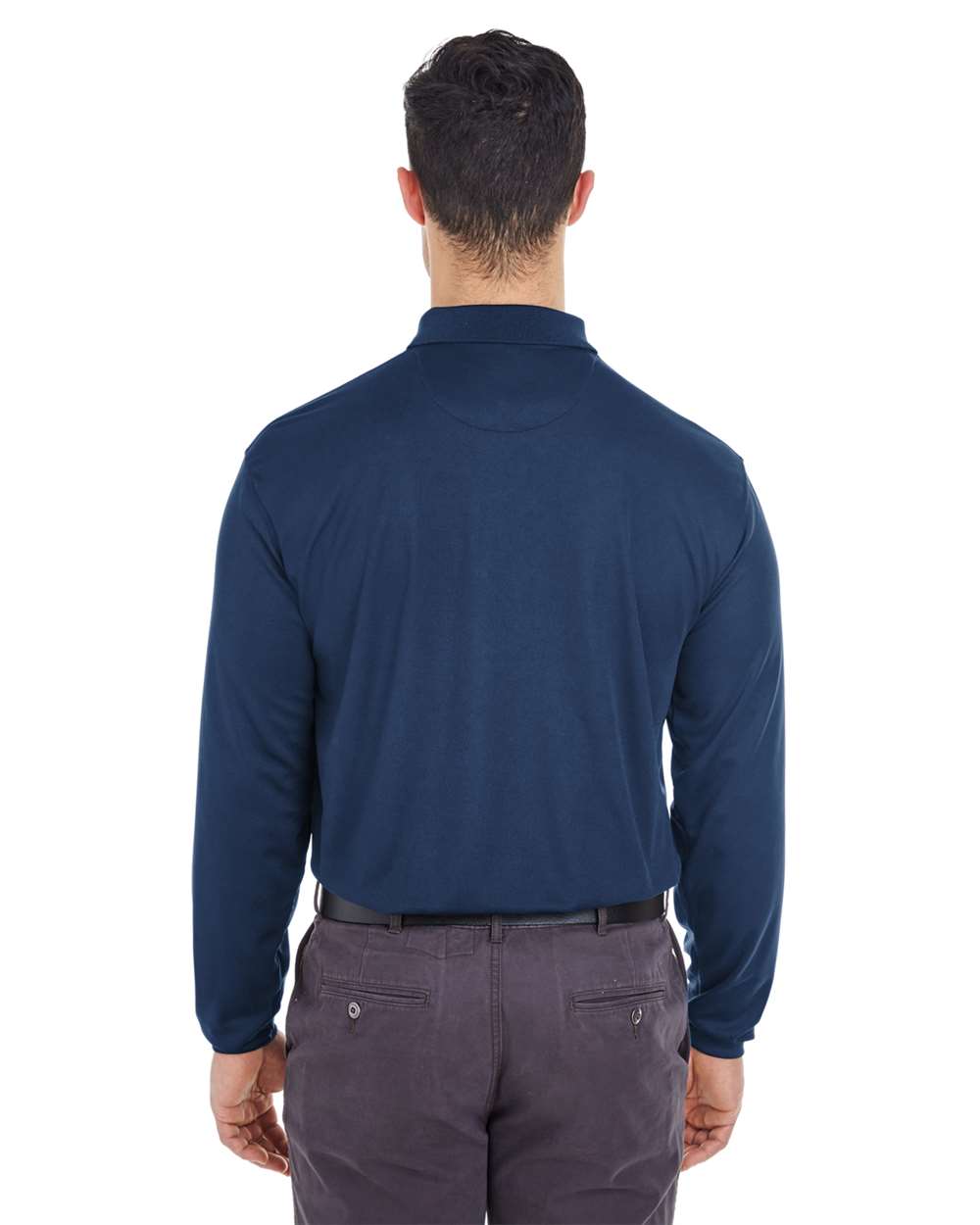 UltraClub Men's Cool & Dry Long Sleeve Mesh Piqué Polo - 8210LS
