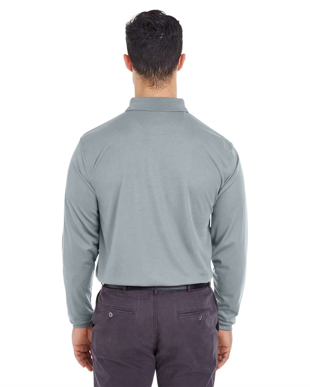 UltraClub Men's Cool & Dry Long Sleeve Mesh Piqué Polo - 8210LS