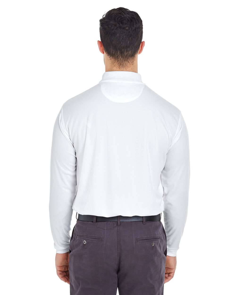 UltraClub Men's Cool & Dry Long Sleeve Mesh Piqué Polo - 8210LS