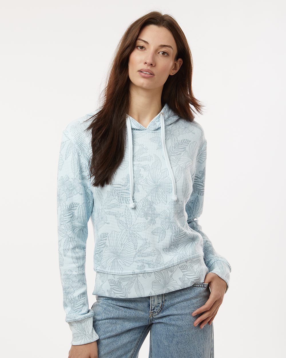 MV Sport Women's Maddie Floral Print Hooded Sweatshirt - W24105