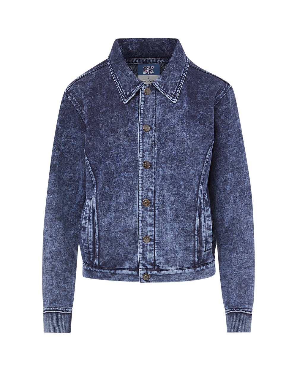 MV Sport Women's Mila Acid Wash Denim Terry Jacket - W23119