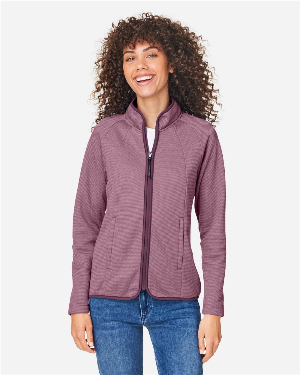 CORE365 Women's Venture Heathered Stripe Full-Zip - CE72W