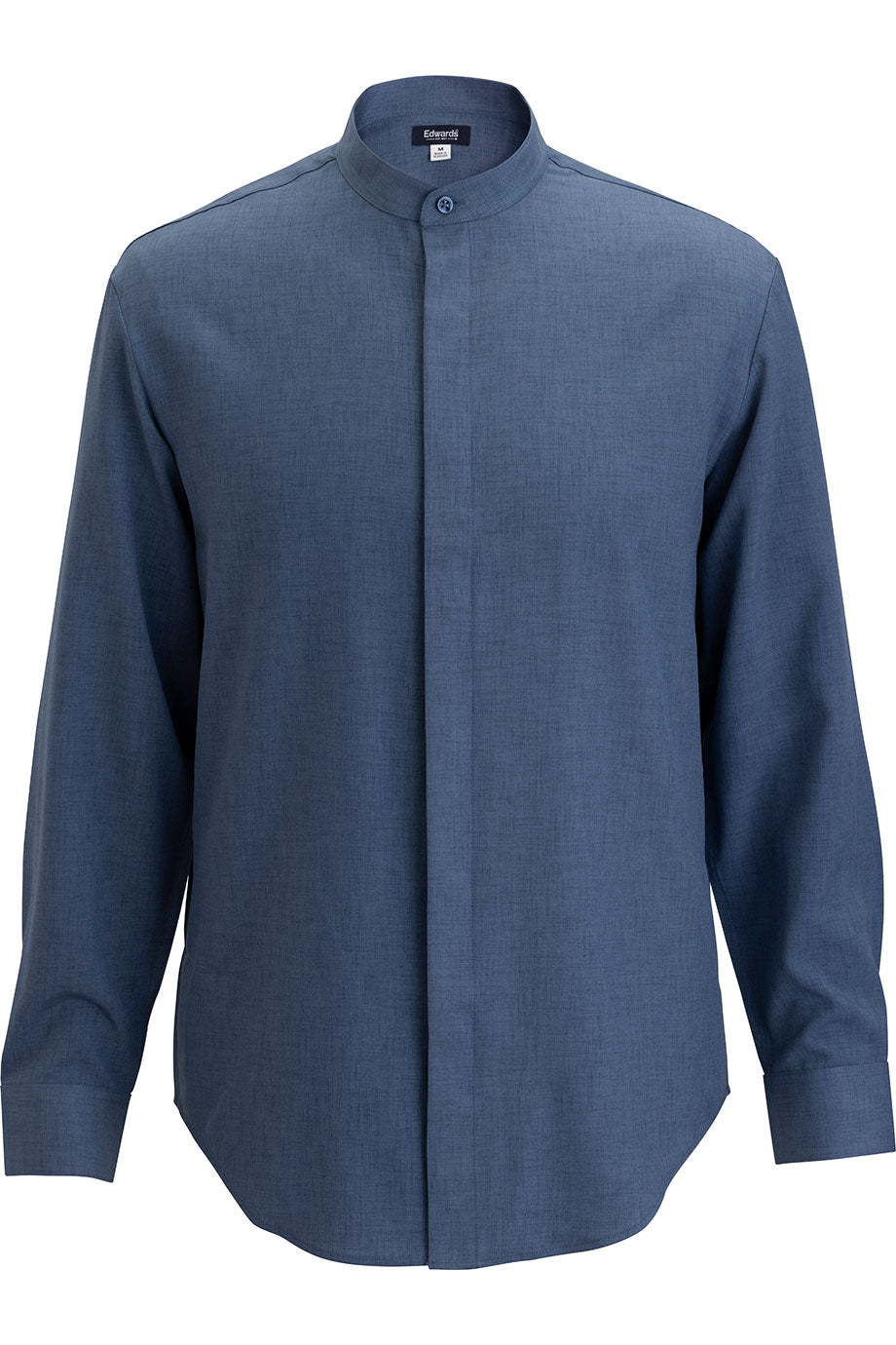 Flexbatiste Banded Collar Long Sleeve Mens Shirt
