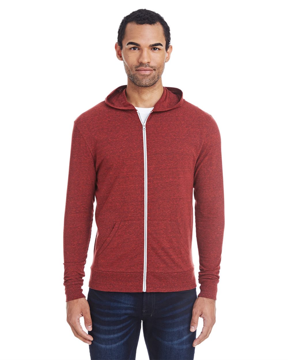 Threadfast Apparel Triblend Full-Zip Lightweight Hooded Sweatshirt - 302Z