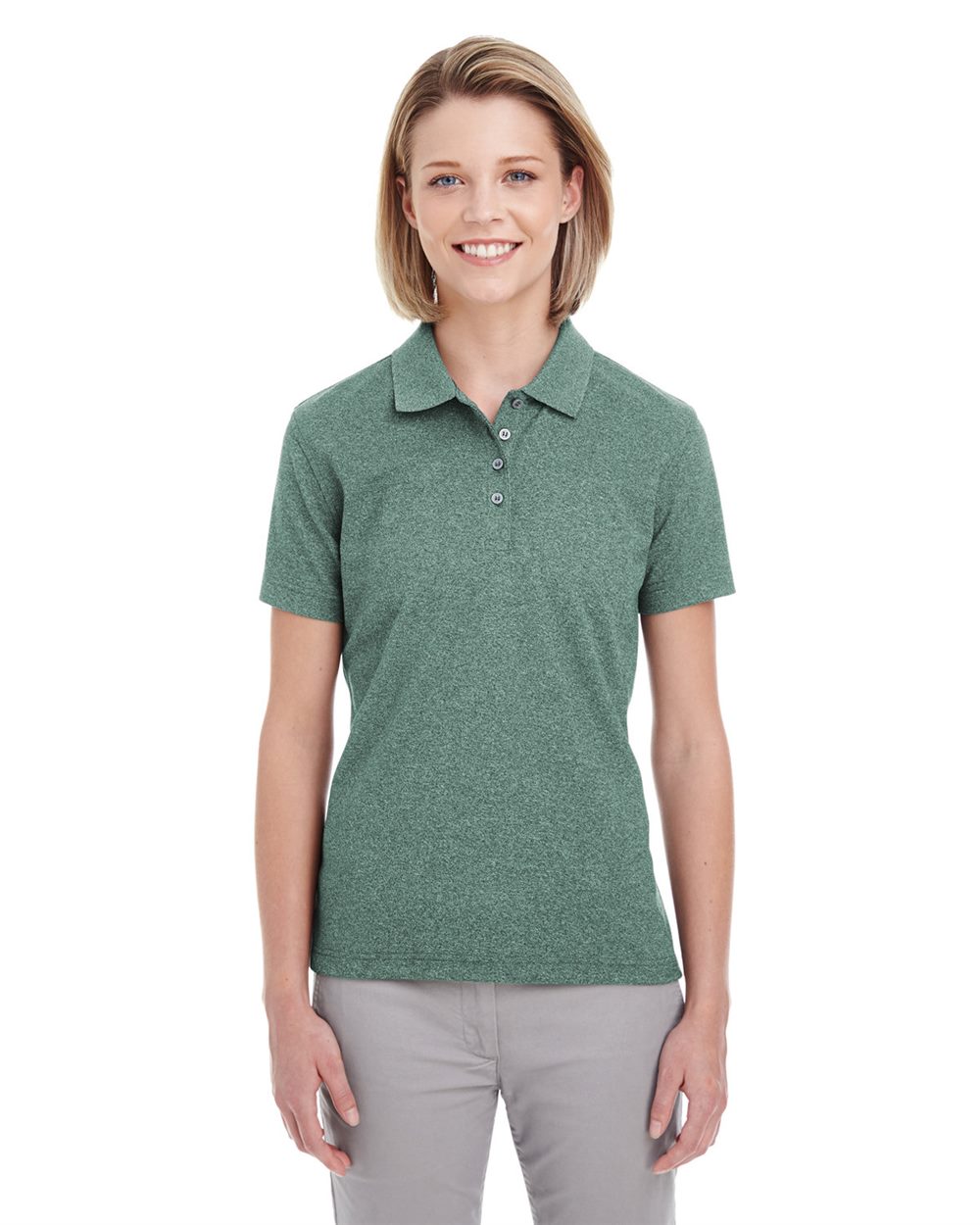 UltraClub Women's Heathered Pique Polo - UC100W
