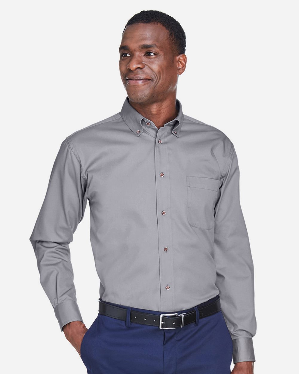 Harriton Men's Tall Easy Blend™ Long Sleeve Twill Dress Shirt - M500T