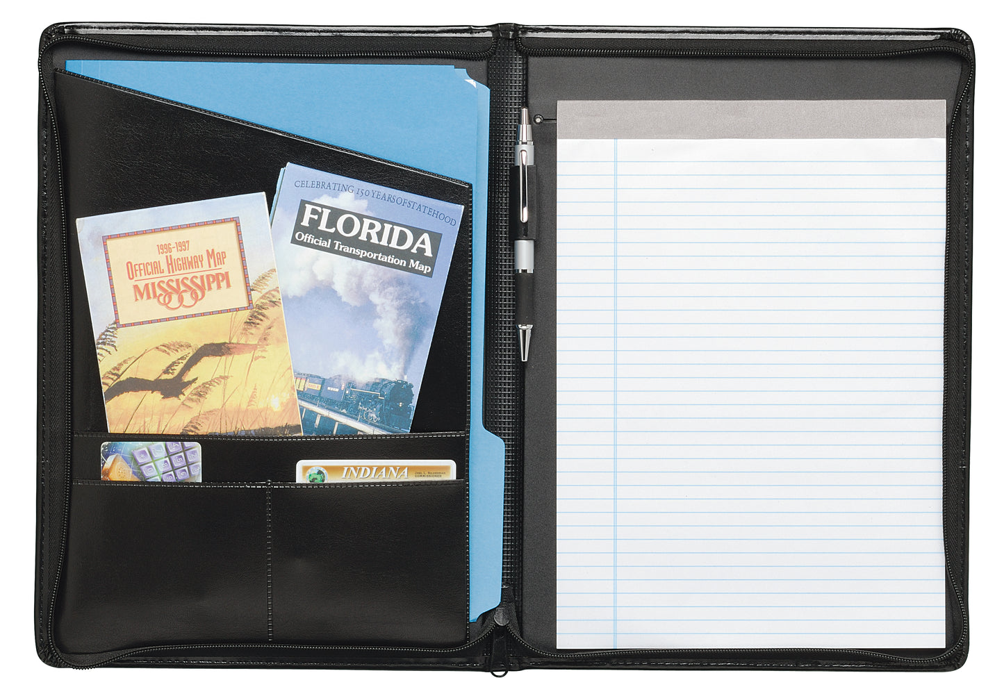 Good Value Script Zippered Padfolio-15136