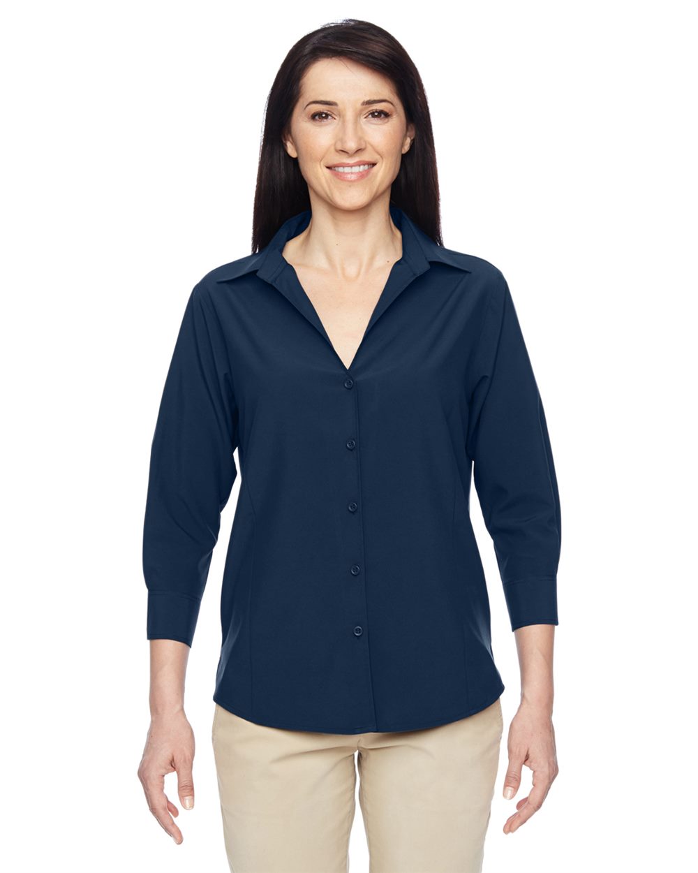 Harriton Women's Paradise Three-Quarter Pullover Sleeve Performance Shirt - M610W