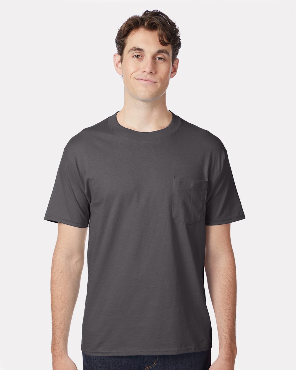 Hanes? Beefy-T? - 100% Cotton T-Shirt with Pocket. 5190