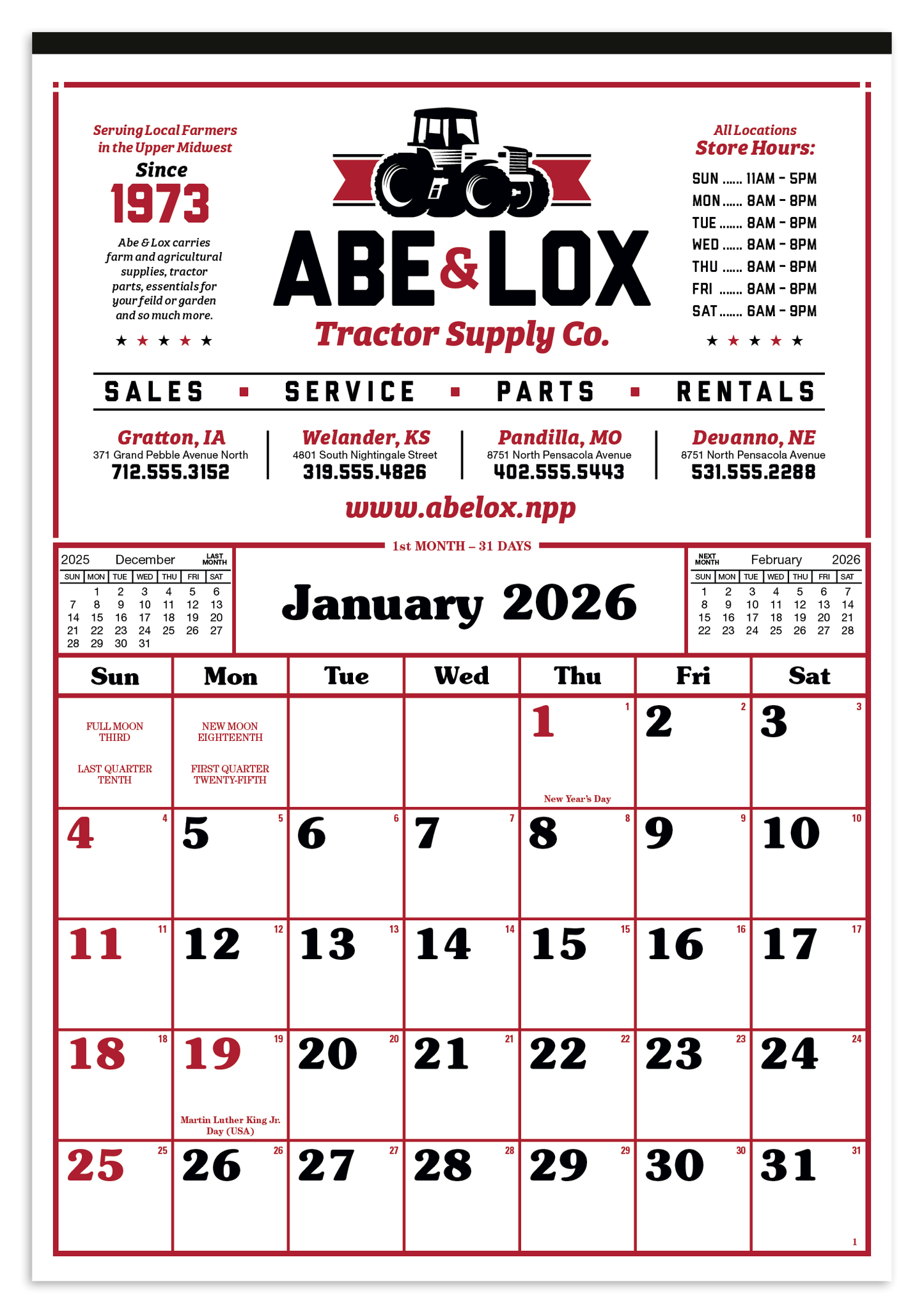 Skinner Kennedy Commercial 12Sheet Calendar-24-E