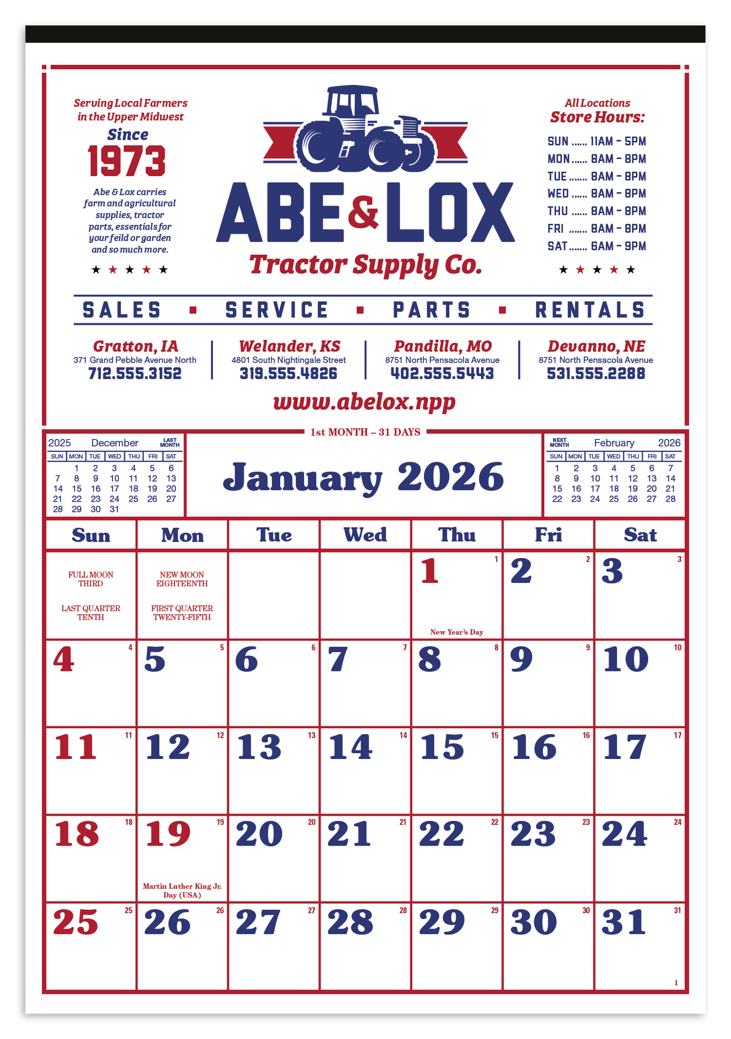 Skinner Kennedy Commercial 12Sheet Calendar-24-E