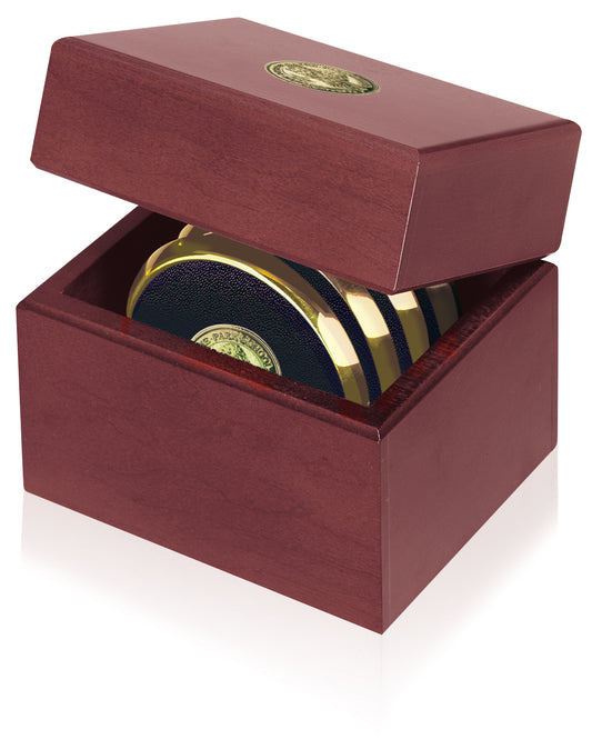 JAFFA Four Coasters with Solid Cherry Chest-25017