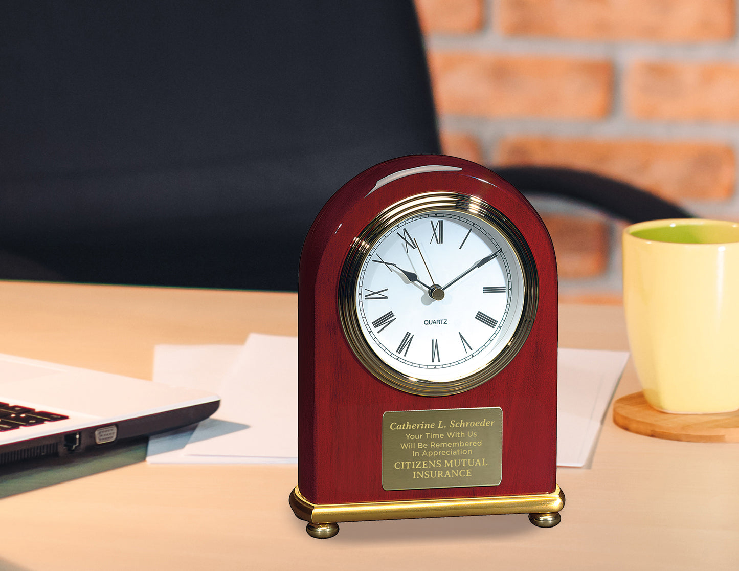 JAFFA Rosewood Arch Clock-25102