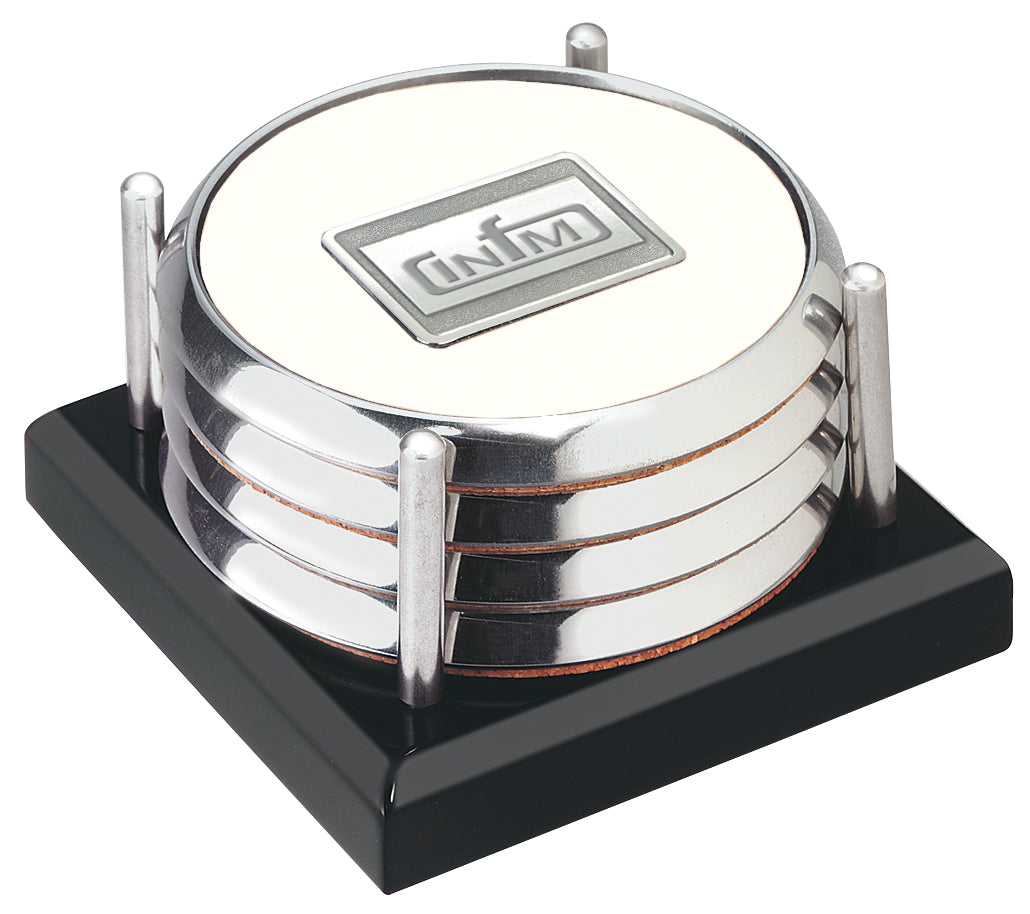 JAFFA Four Coasters with Black Acrylic Tray-25164