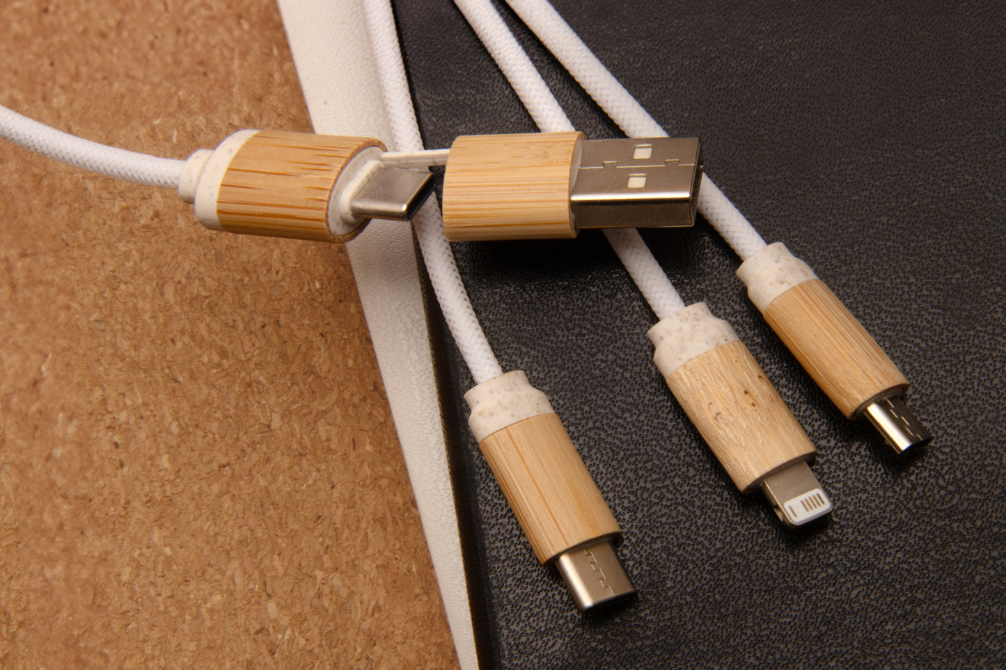 SCX Innovative Design 5in1 Bamboo Charging Cable 2A-32530