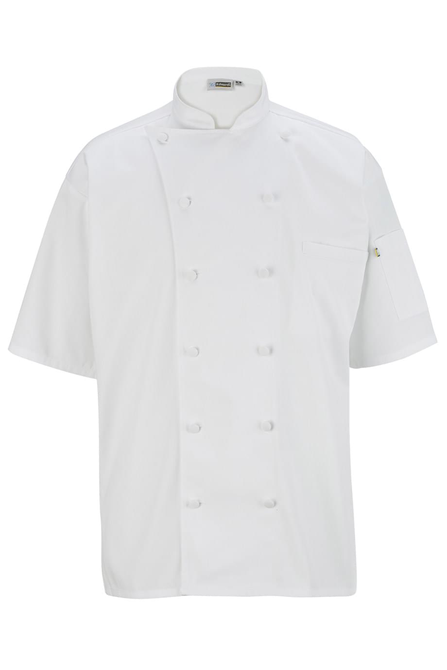 12 Button Short Sleeve Chef Coat With Mesh - 3331