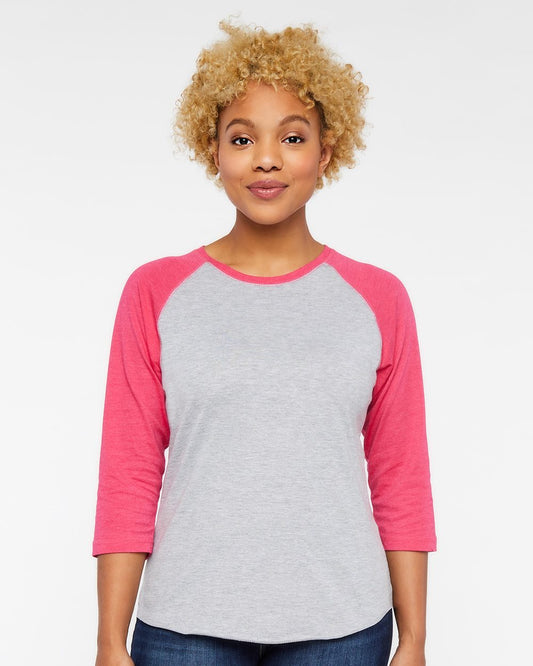 LAT Women's Baseball Fine Jersey Three-Quarter Sleeve Tee - 3530