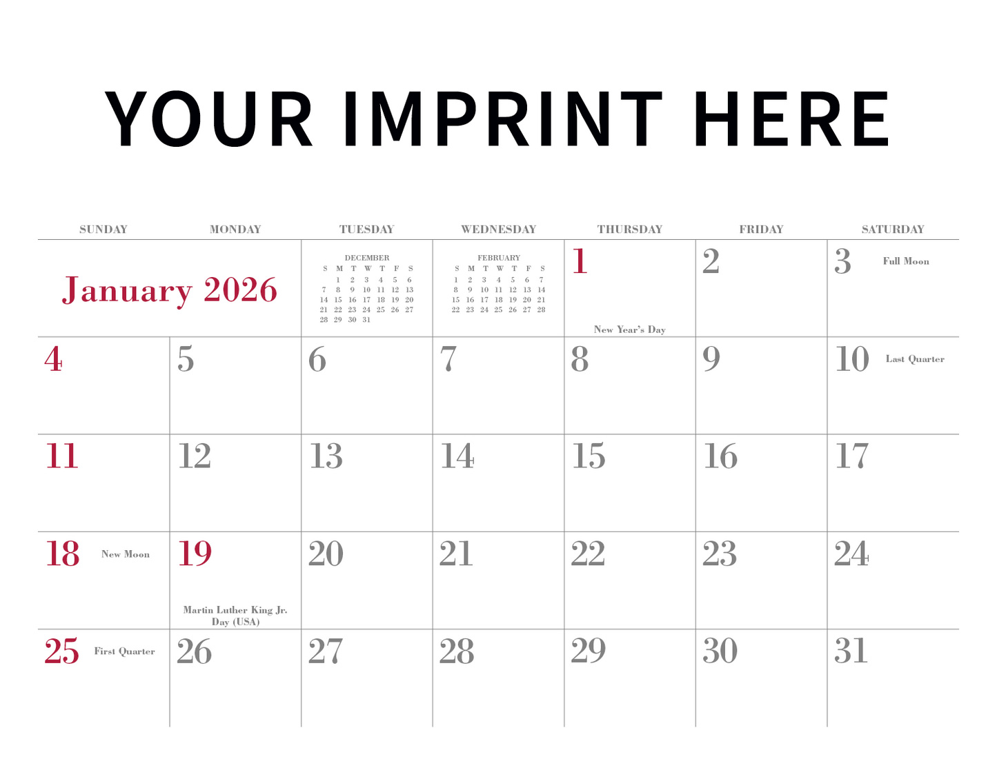 Triumph Calendars Small Quantity Custom Spiral Calendar-350