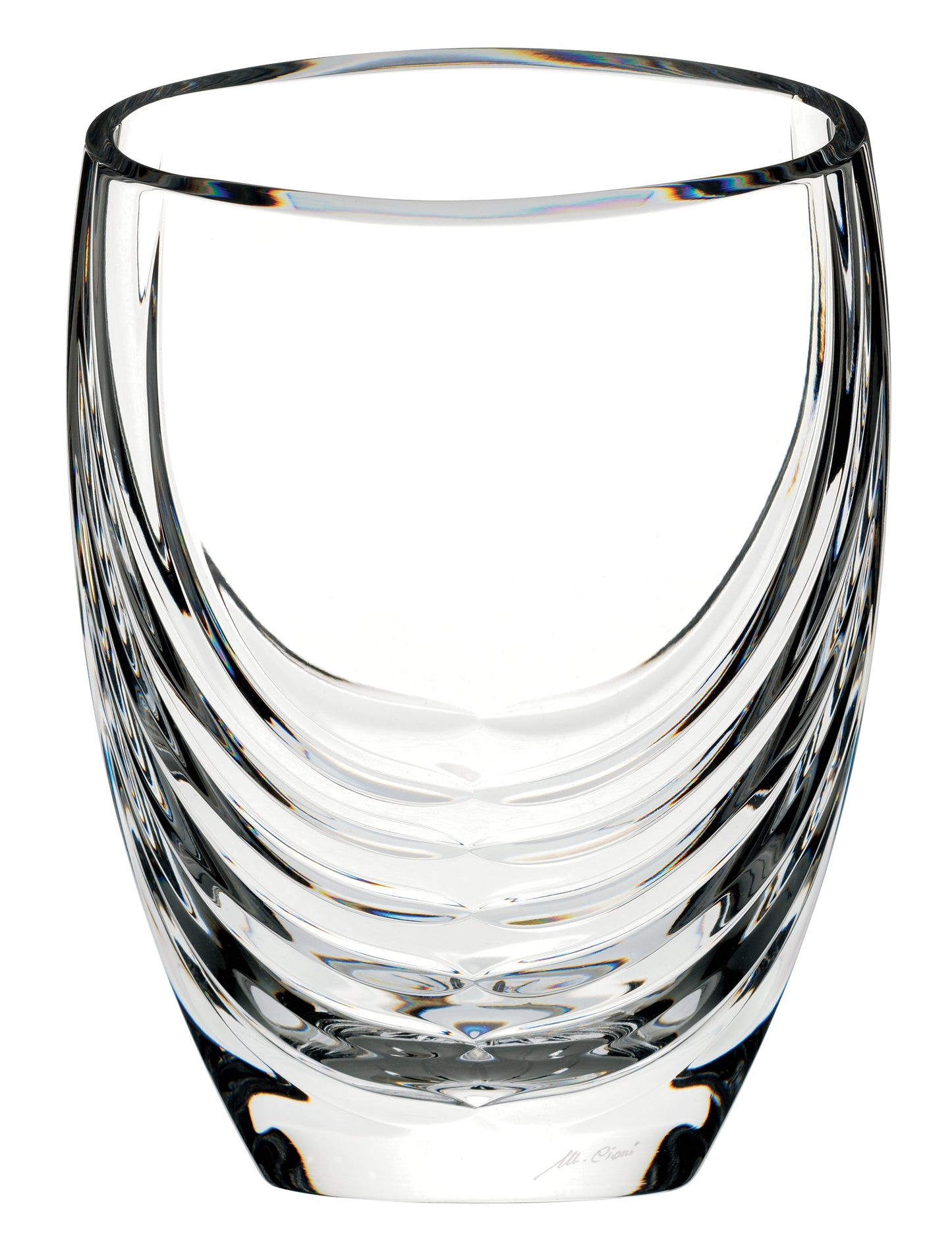 MARIO CIONI Siena Clear Crystal Vase-35640