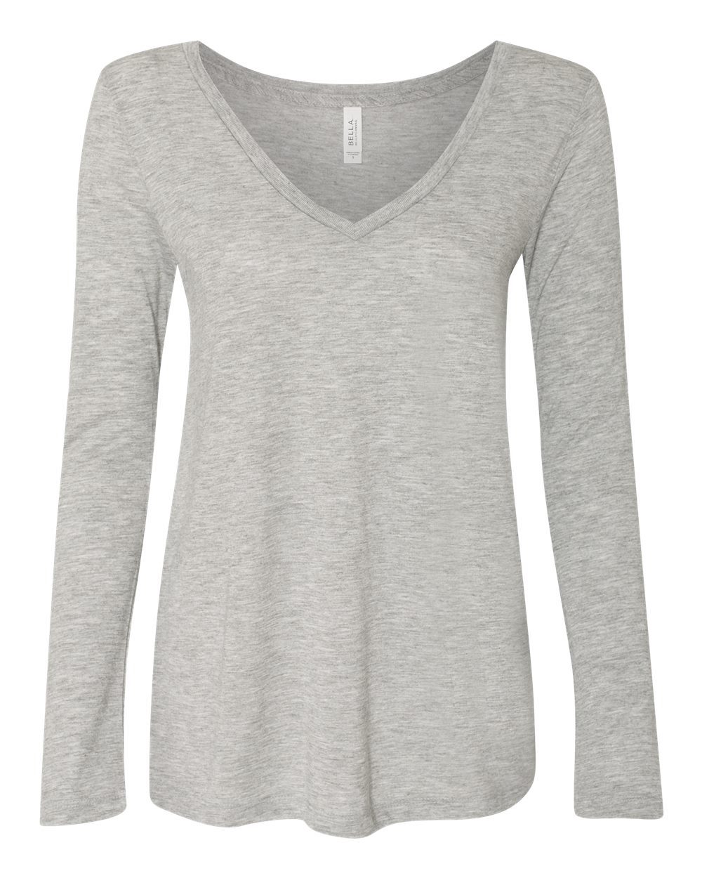 BELLA + CANVAS Women's Flowy Long Sleeve V-Neck Tee - 8855