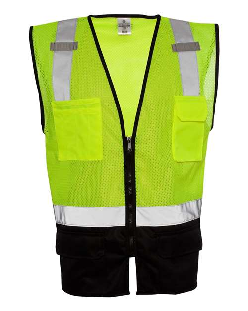 Unisex Black Bottom Mesh Class 2 Vest