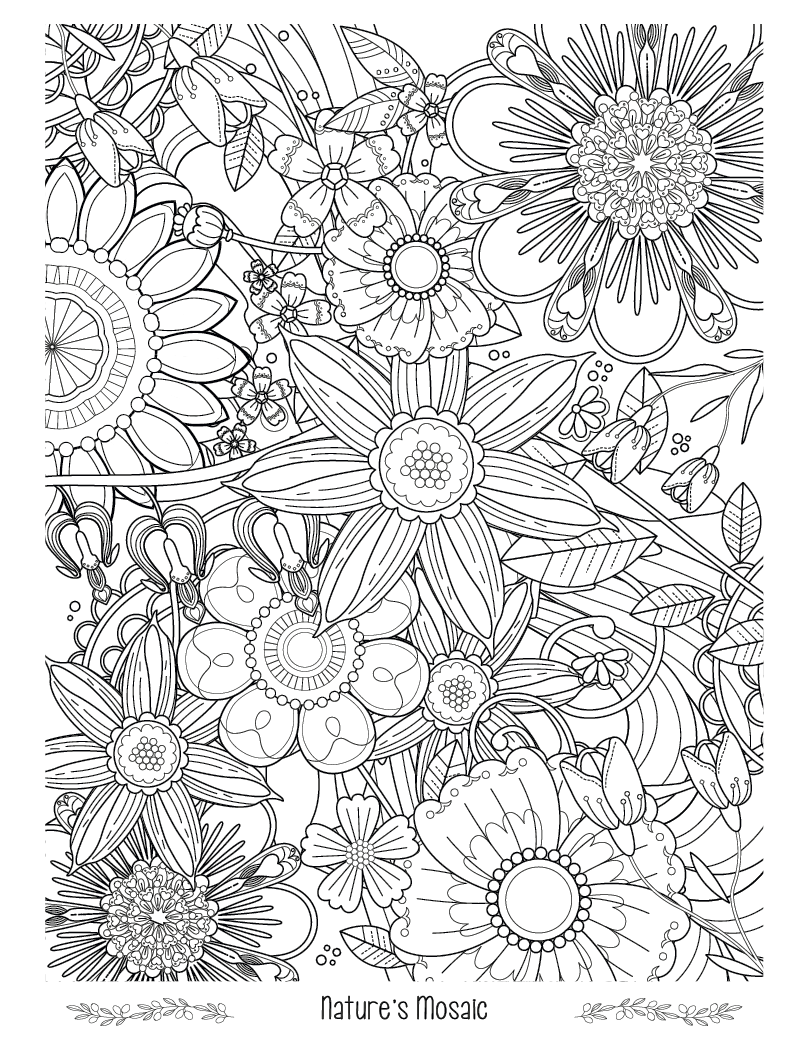 Good Value Floral Bliss Adult Coloring Book-41038