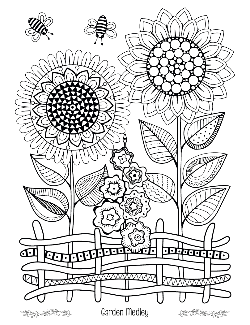 Good Value Floral Bliss Adult Coloring Book-41038