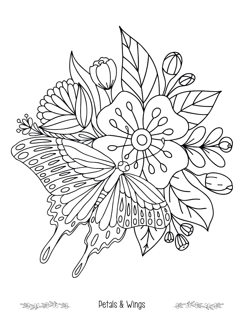 Good Value Floral Bliss Adult Coloring Book-41038