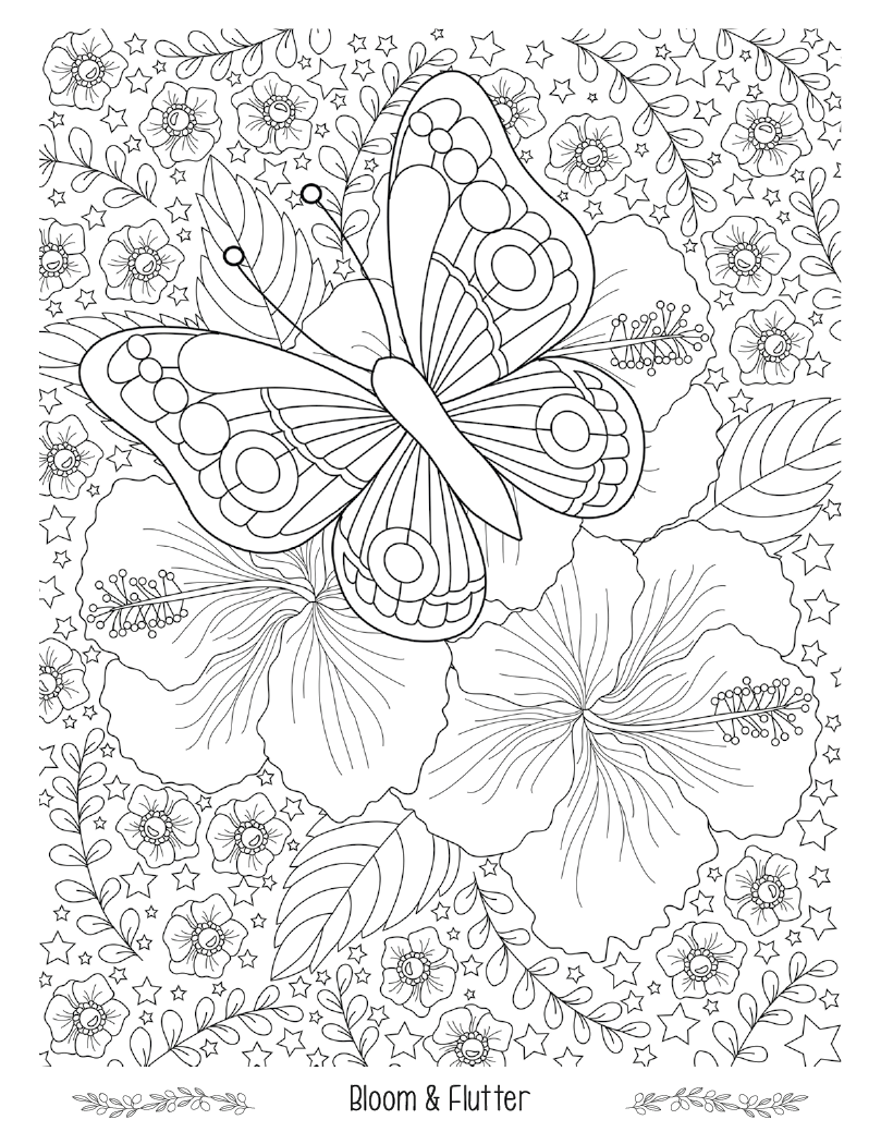 Good Value Floral Bliss Adult Coloring Book-41038