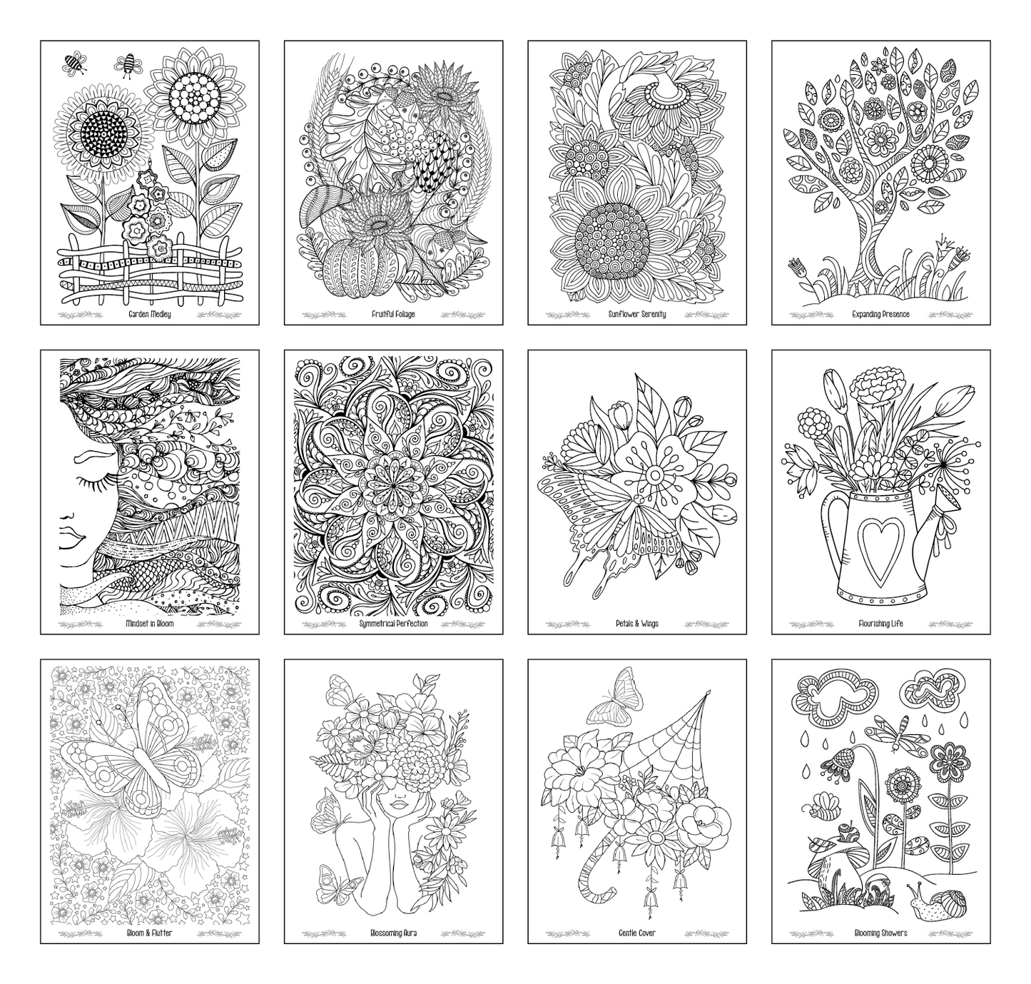 Good Value Floral Bliss Adult Coloring Book-41038