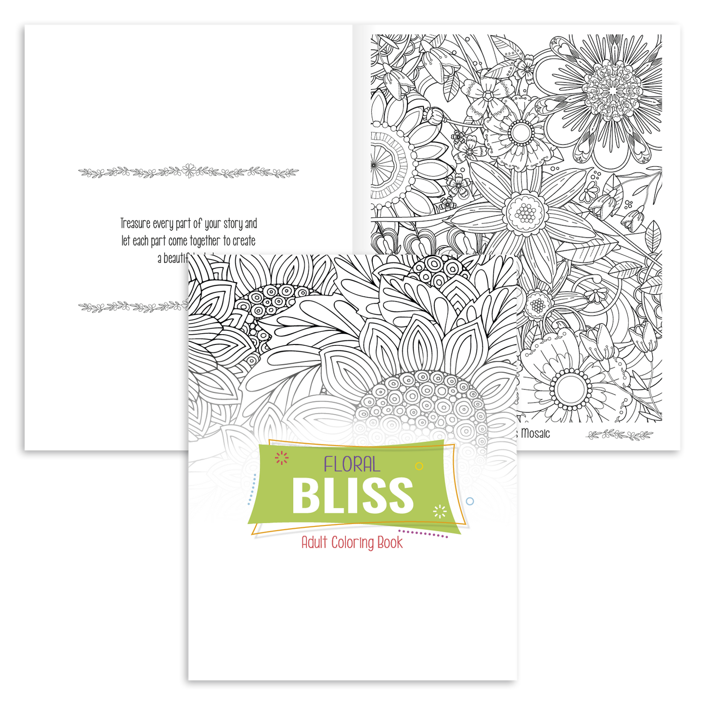 Good Value Floral Bliss Adult Coloring Book-41038