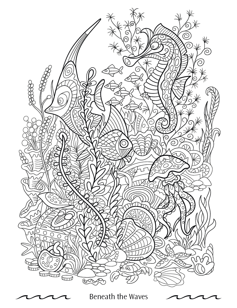 Good Value Oceans of Serenity Adult Coloring Book-41055