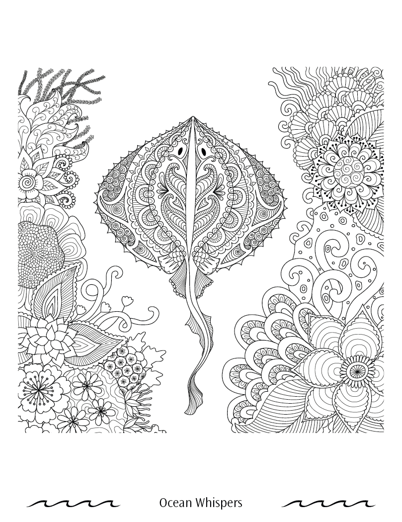 Good Value Oceans of Serenity Adult Coloring Book-41055