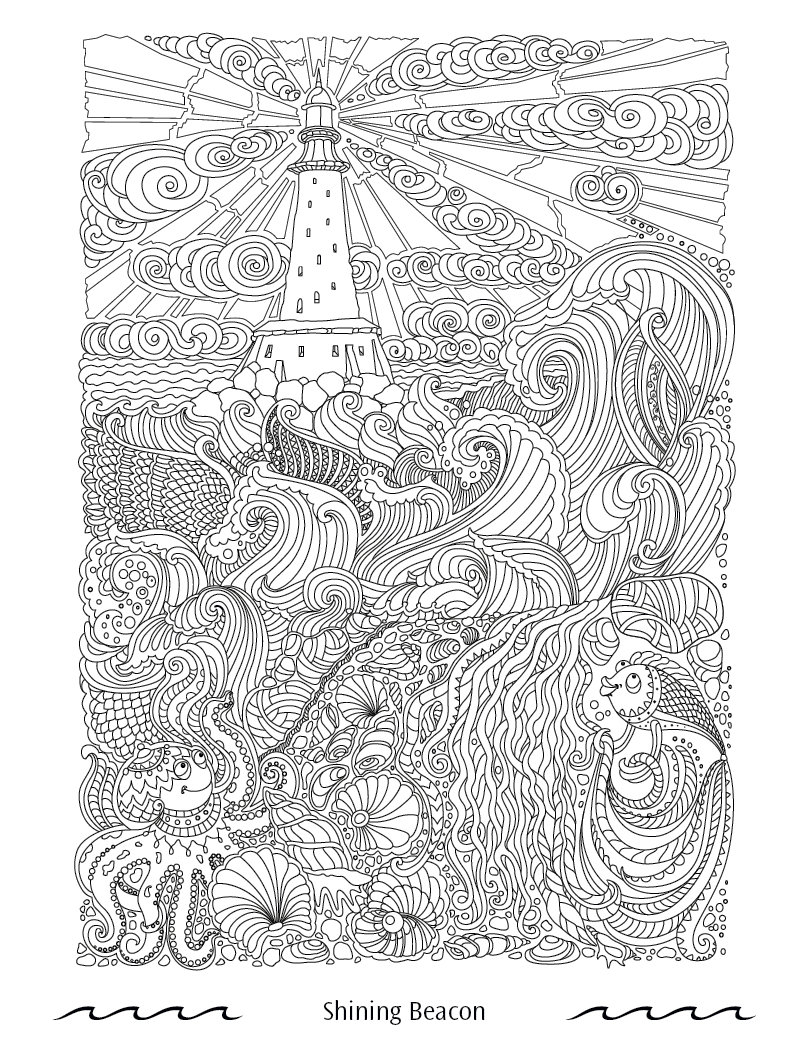 Good Value Oceans of Serenity Adult Coloring Book-41055