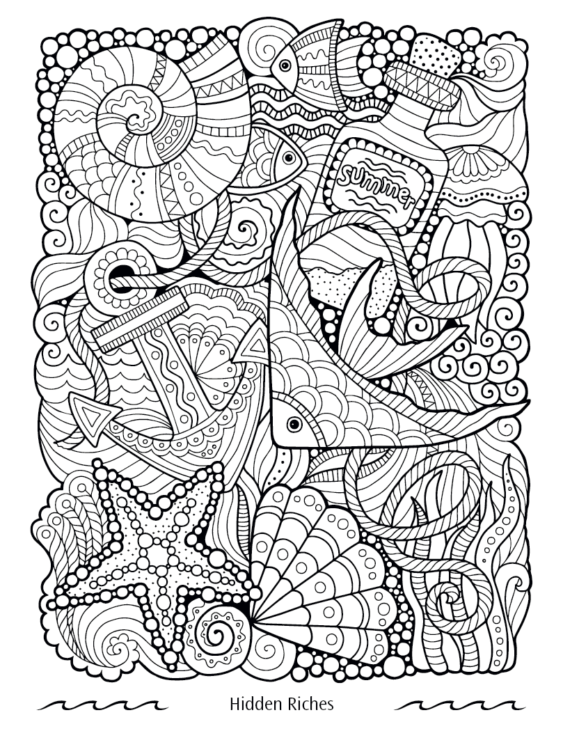 Good Value Oceans of Serenity Adult Coloring Book-41055
