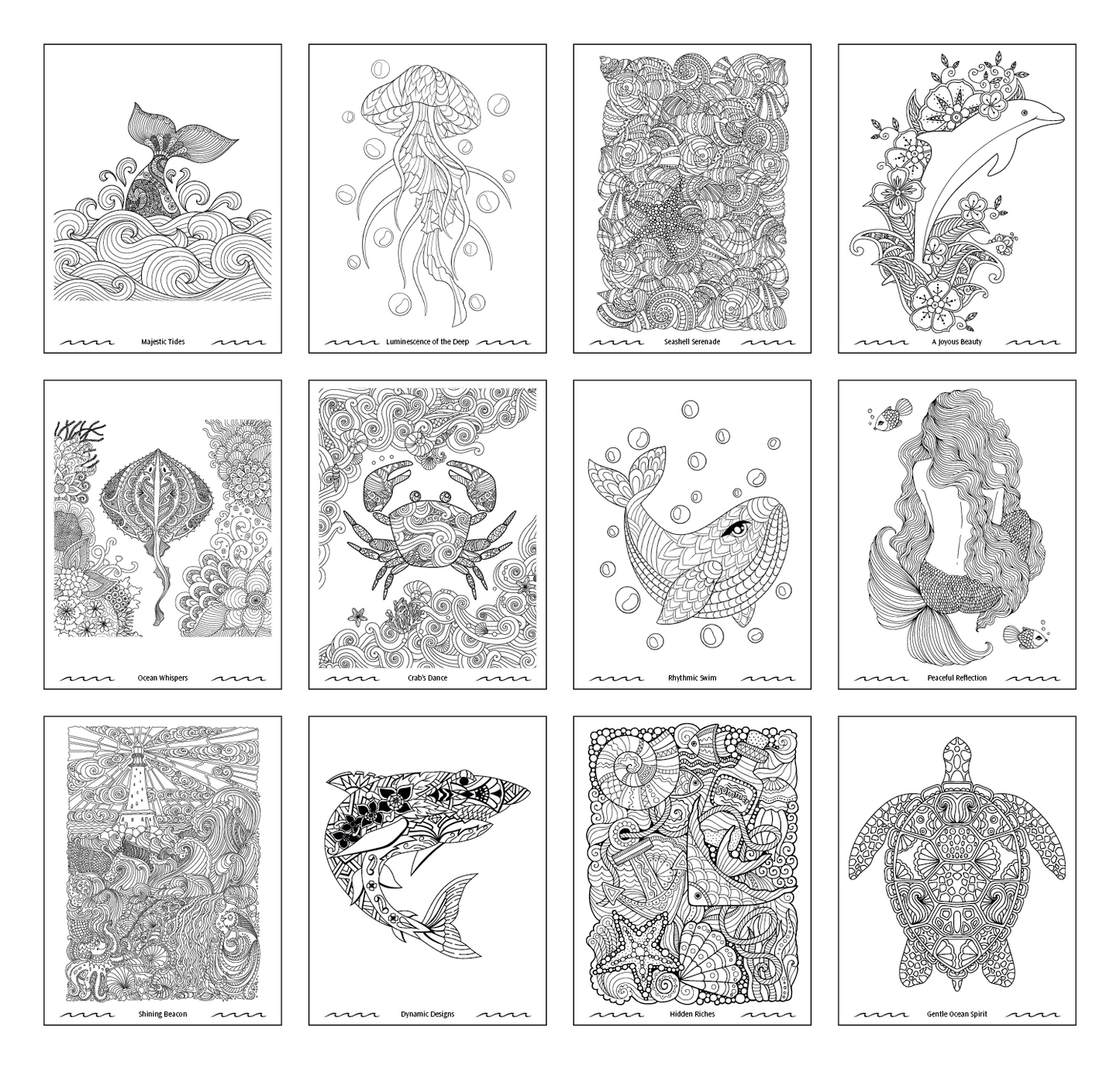 Good Value Oceans of Serenity Adult Coloring Book-41055